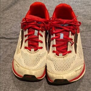 Red and Cream Athletic Shoes